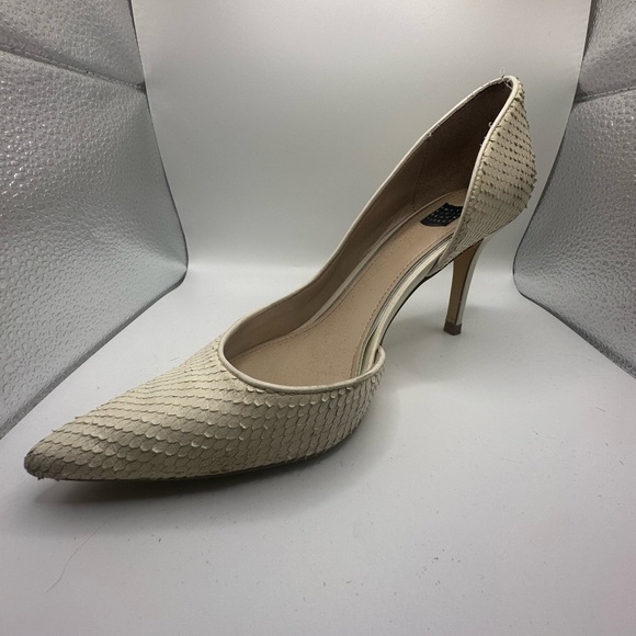 WHBM Ella Snake Embossed D’Orsay Pumps, Vanilla - Picture 12 of 13